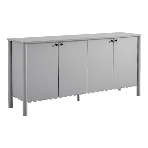Modway Emmeline 4-Door Scalloped Sideboard in Light Gray