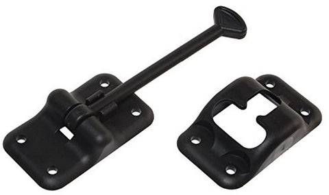 RV Designer E236 Entry Door Holder - T-Style RV Door Holder 6 inch Black - Durable Plastic for Camper/RV Doors - Easy Install with Plunger & Screws - Top RV Accessories