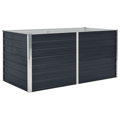 vidaXL Garden Raised Bed Galvanised Steel, Rectangular Garden Planter for Flowers and Planters, Raised Bed, Weather-Resistant, Anthracite, 63"x31.5"x17.7"