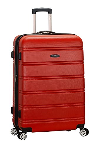 Rockland Melbourne Hardside Expandable Spinner Wheel Luggage, Red, Checked-Large 28-Inch (F1603-RED)