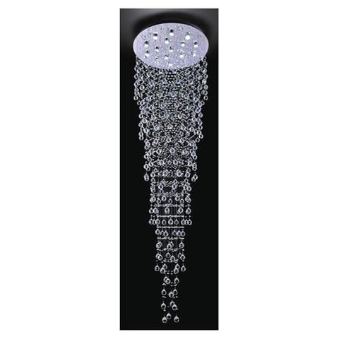 Rain Drop 16 Light 32-Inch Crystal Flush Mount Ceiling Light in Chrome Finish – Perfect for Dining Room, Living Room, Bedroom, Foyer, and Hallway