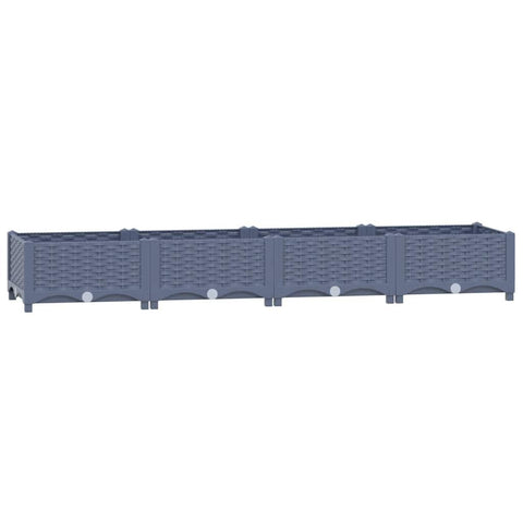 vidaXL Polypropylene Medium Durable Raised Bed in Blue Gray