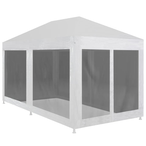 vidaXL Outdoor Party Tent with 6 Mesh Sidewalls - UV and Water Roof Covering - Easy Installation - Perfect for BBQs, Weddings, Festivals - 19.7' x 9.8' Size - White