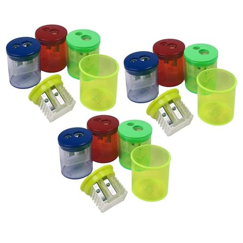 Eisen Manual Pencil Sharpener, Assorted Colors, 12/Bundle (ESN513-12)