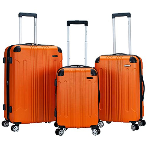 Rockland London Hardside Spinner Wheel Luggage, Orange, 3-Piece Set (20/24/28)