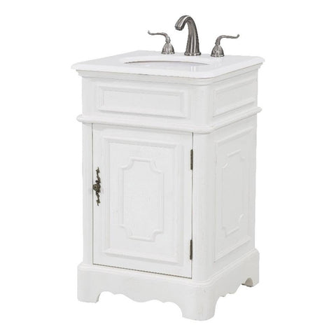 Elegant Kitchen and Bath Retro Single Solid Wood Bathroom Vanity in White