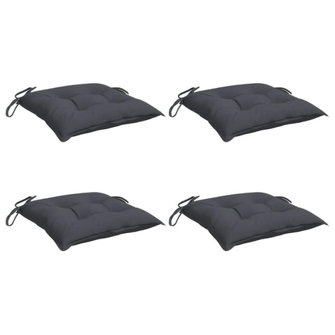 vidaXL Outdoor and Indoor Oxford Fabric Seat Cushions - Water-, Comfortable Lounge Chair Pads with Non-Slip Design in Anthracite - 15.7"x15.7"x2.8" - Set of 4