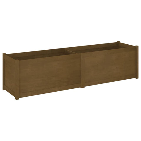vidaXL Solid Wood Pine Garden Planter 78.7"x19.7"x19.7"- Durable, Weather-Resistant Honey Brown Raised Bed for Outdoor Planting