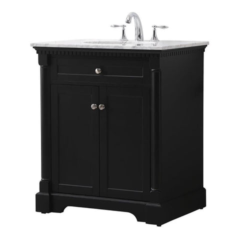 Elegant Decor Indoor Modern Under Sink Bathroom Fixtures Storage Organizer Cabinet 36 inch Single Bathroom Vanity - Teak