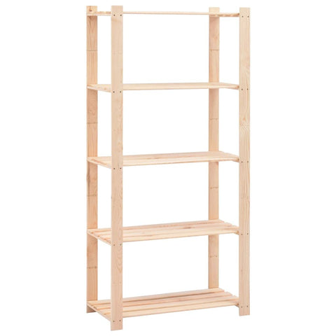 vidaXL 5-Tier Solid Pinewood Storage Rack - Freestanding Organizational Shelf for Home and Commercial Spaces - Easy to Assemble - Maximum Load 551.2 lb