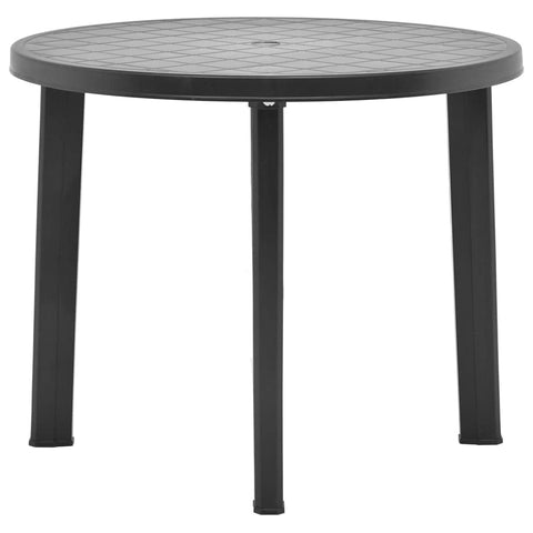 vidaXL Durable Weather Round Patio Table - Lightweight, Easy Clean Outdoor Furniture, 35" Diameter x 28.3" Height, Plastic, Anthracite
