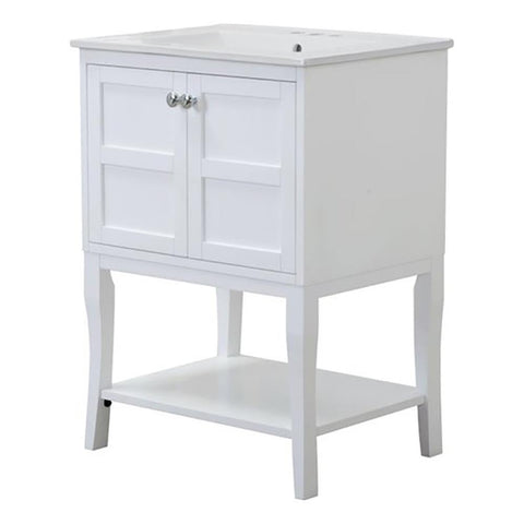 Elegant Decor Mason 24" 2-Door Wood Single Bathroom Vanity in White