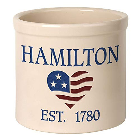 Personalized Heart Flag 2 Gallon Stoneware Crock
