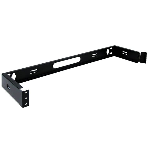 Wavenet 3044-N 6 in. Steel 1U Wall Mount Hinged Bracket or Swing Out Patch Panel Bracket for 19 in. Server Network Data A-V Equipment Black