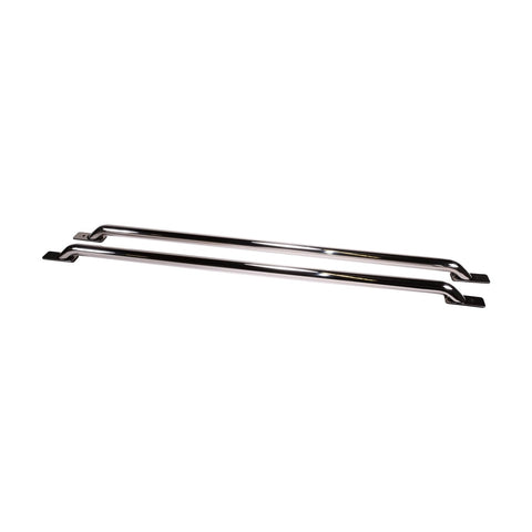 TrailFX D0007S Polished Stainless Steel Bed Side Rail Fits Chevrolet Silverado 1500 6.5 Foot Bed 1999-2006 Single Hoop 70 Inch Stake Pocket Mount