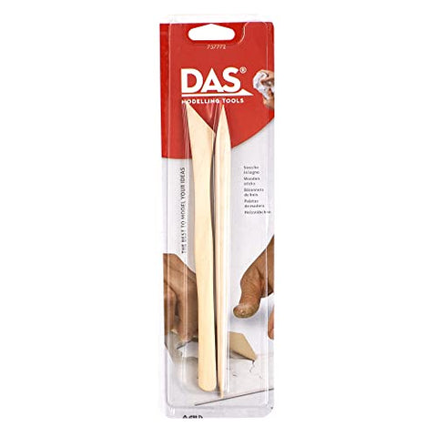 DAS Clay Modelling Tools, Natural Wood, 2 Assorted Pieces, 1 Set