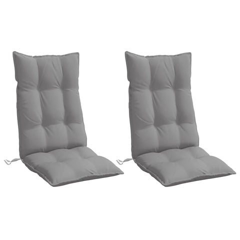 vidaXL Highback Chair Cushion Set - Outdoor & Indoor Use - Oxford Fabric - Soft PP Fiber Filling - 47.2"x19.7"x2.8" - Gray