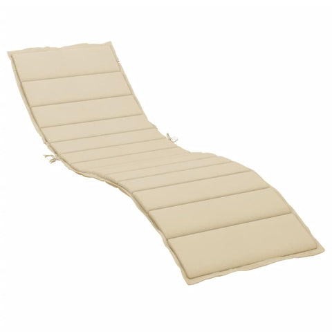 vidaXL Sun Lounger Cushion - Durable, Water- Oxford Fabric Cushion, Soft Foam Fiber Filling, Indoor/Outdoor Suitable, Non-Slip Design with Ropes and Elastic Back S - Beige (78.7"x27.6"x1.2")