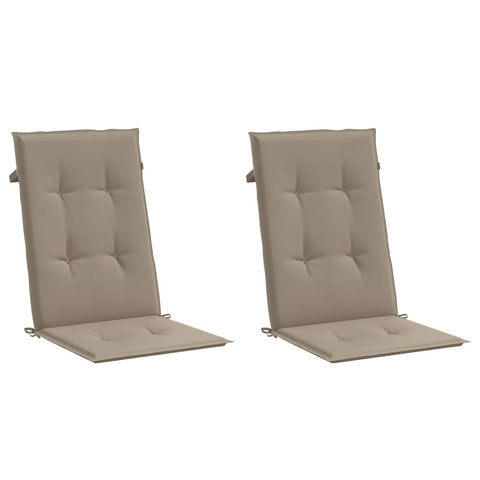vidaXL 2-Piece Garden Chair Highback Cushions - Taupe 47.2"x19.7"x1.2" - Water Repellent, UV Resistant, Non-Slip Polyester Cushions - Suitable for Indoor & Outdoor Use