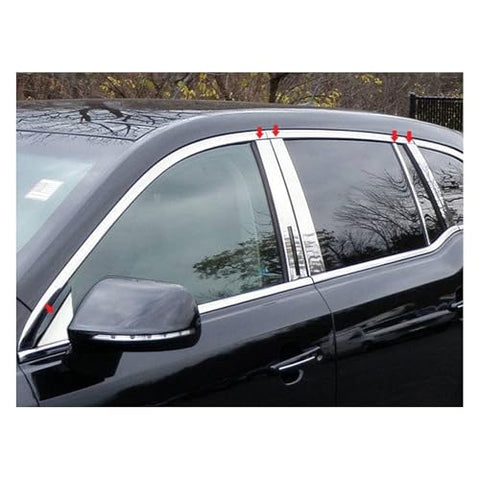 QAA is Compatible with 2010-2020 Lincoln MKT 10 Piece Stainless Pillar Post Trim, Includes Front Triangle Piece PP50673