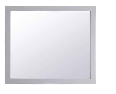Elegant Decor Aqua 36" x 42" Wood Frame Bathroom Mirror in Gray