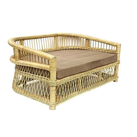 D-Art Collection Euro Rattan Pet Bed Handmade Pet Bed