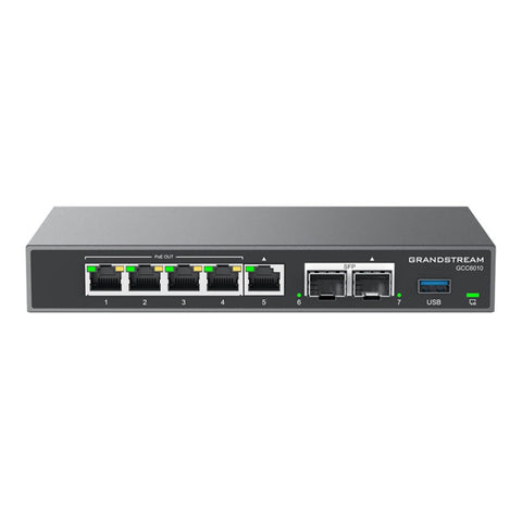 Grandstream GCC6010 Built-in IPPBX (10 Users, 4 Concurrent Calls) + Enterprise-Grade Firewall + VPN Router + 2 x 2.5 Gb, 5 x GigE Network Switch