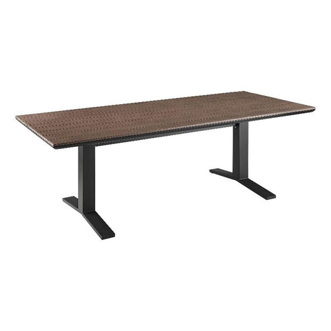 Modway Gavelston 91 Inch Aluminum Outdoor Dining Table in Gray Wash Charcoal Gray - Large Rectangular Patio Table for 6 - Weather-Resistant Metal Table with Slatted Top for Garden, Deck, Backyard