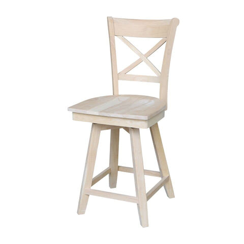 International Concepts Charlotte Stool with Swivel Seat - Unfinished