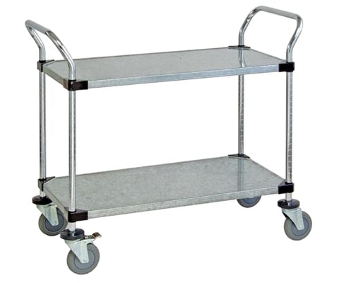 Quantum Storage Systems WRC-2442-3 3-Tier Wire Utility Cart with 3 Wire Shelves, Chrome Finish, 37-1/2" Height x 42" Width x 24" Depth