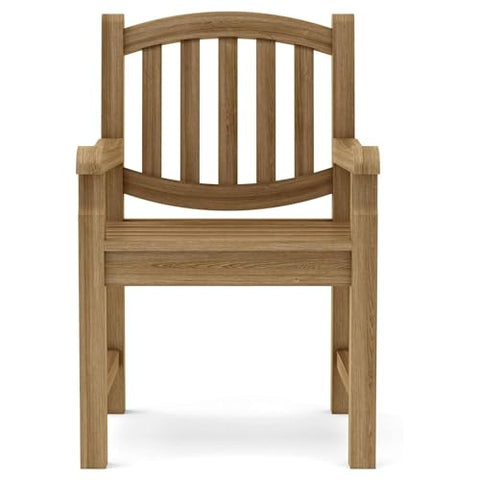 Oakestry Kingston Outdoor Armchair Crafted from Grade-A Teak, Featuring Sculpted Comfort, Classic Style, and All-Weather Durability for Patio or Garden