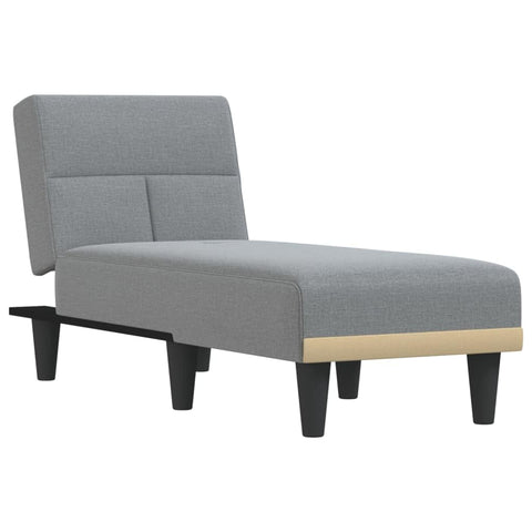 vidaXL Convertible Chaise Longue in Light Gray Fabric - Versatile Reclining Sofa with Adjustable Positions for Sitting, Lounging, and Sleeping - Contemporary Living Room Furniture