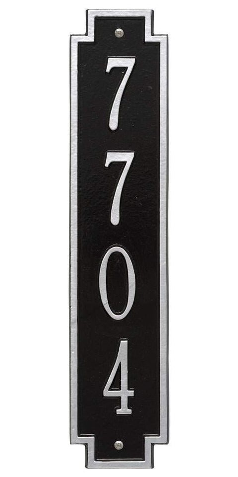 Whitehall 3005BS Personalized Windsor Vertical Wall Plaque in Black and Silver Color