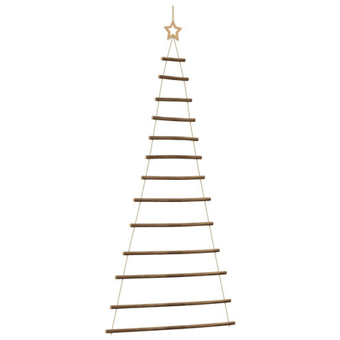 vidaXL Hanging Christmas Tree with Top Star 33.9x70.9 Natural Branch