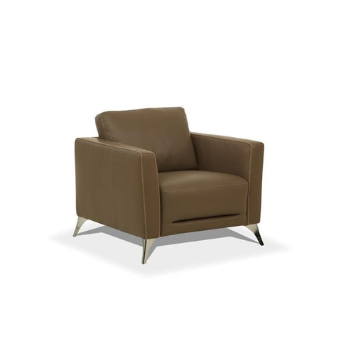 Acme Malaga Leather Accent Chair in Espresso