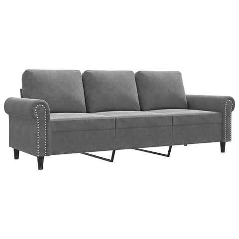 vidaXL Sofa, Upholstered 3-Seater Couch Sofa, Accent Sofa Armchair for Living Room Office, Three Seater Sofa, Modern Style, Dark Gray Velvet