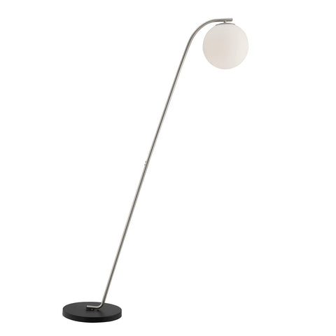 Lite Source Roden 61 1/2" Brushed Nickel and Frost Glass Floor Lamp
