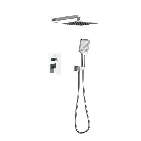 Elegant Lighting Petar Complete Shower Faucet System with Rough-in Valve in Chrome
