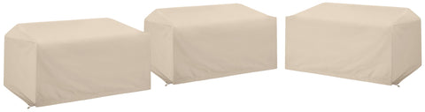 3Pc Outdoor Sectional Furniture Cover Set Tan - 3 Loveseats