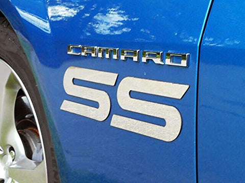 QAA is Compatible with 2010-2015 Chevrolet Camaro 4 Piece Stainless SS Emblem, 3" Tall SGR50100