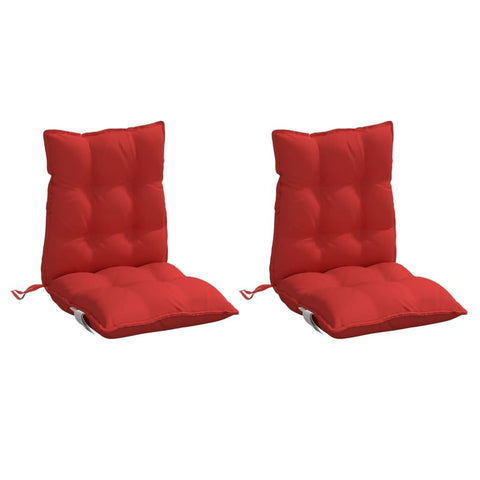 vidaXL - Pair of Red Lowback Cushions for Outdoor/Indoor, 39.4"x19.7"x2.8", Waterproof Oxford Fabric and Soft PP Filling, Non-Slip Design for Patio/Office/Garden