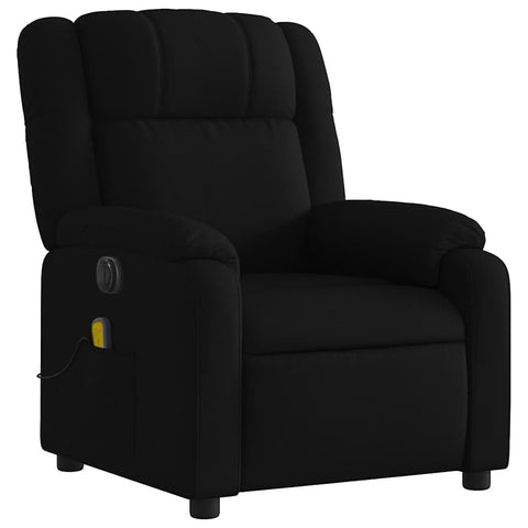 vidaXL Electric Massage Recliner Chair - Black Fabric Push Armchair with Vibration Massage, Electric Footrest/Backrest Adjustment