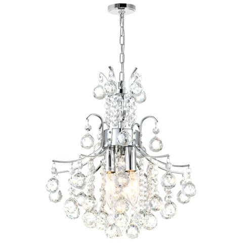 CWI Lighting Princess 8 Light Crystal Chandelier – 21-Inch Chrome Down Chandelier with Faceted Crystal Accents for Living Room, Dining Room, or Entryway