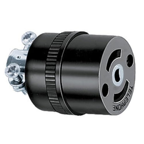 Hubbell Wiring Systems PH6624 Locking Type Connector Body for Telephone Cable Set, Black