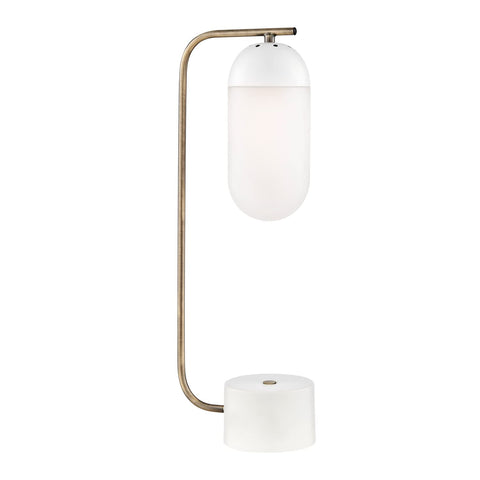 Lite Source Firefly 19 1/2" High Antique Brass White Accent Table Lamp