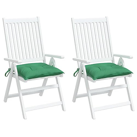 vidaXL Chair Cushions 2 pcs - Versatile, Comfortable, and Durable Seat Pads Made from Water-Resistant Oxford Fabric, Suitable for Indoor & Outdoor Use - Green, 19.7"x19.7"x2.8"