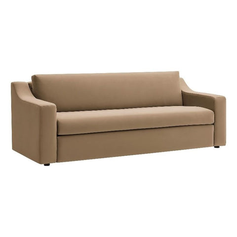 Modway Liora 87 Inch Stain-Resistant Performance Velvet Sofa in Taupe