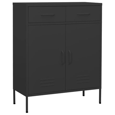 vidaXL Industrial Storage Cabinet, Anthracite Grey Steel Construction, 2 Door 2 Drawers, Adjustable Shelf, 31.5"x13.8"x40" Dimensions