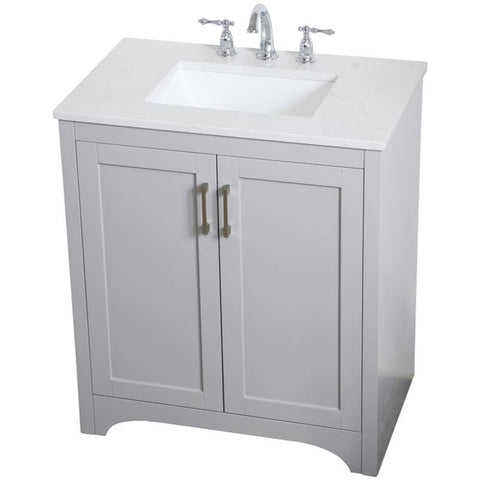 30 Inch Single Bathroom Vanity in Grey, 714634