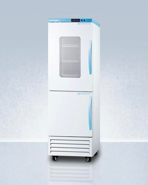 ACCUCOLD 10.74 cu.ft. Medical Refrigerator/Freezer Combination unit, 24” Wide Vaccine Refrigerator/Freezer, Glass Door- ARFG15PVLHD (Left Handed Door Swing)